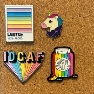 Bundle (4) pride enamel pins
